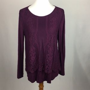 Purple Lace Front Top